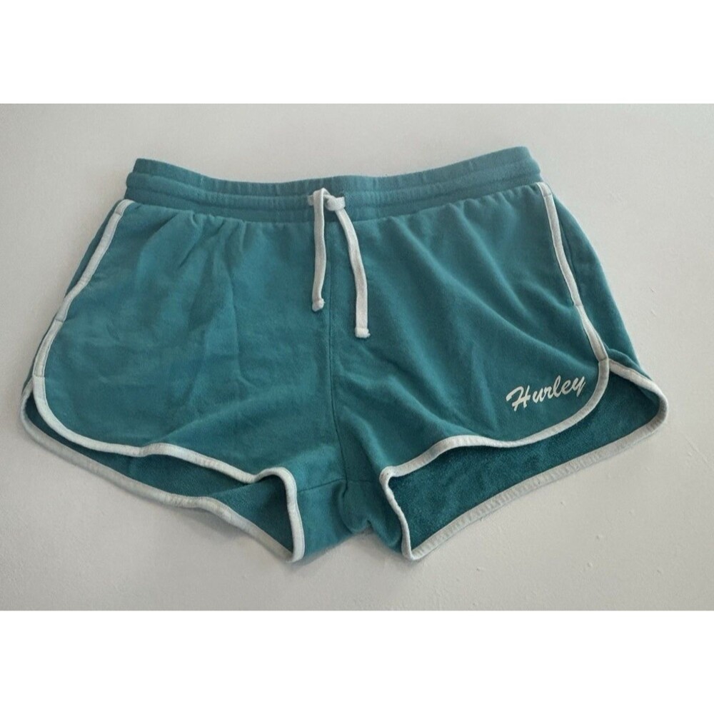 Hurley Woman's XL Sweat Shorts Teal Y2K Pockets